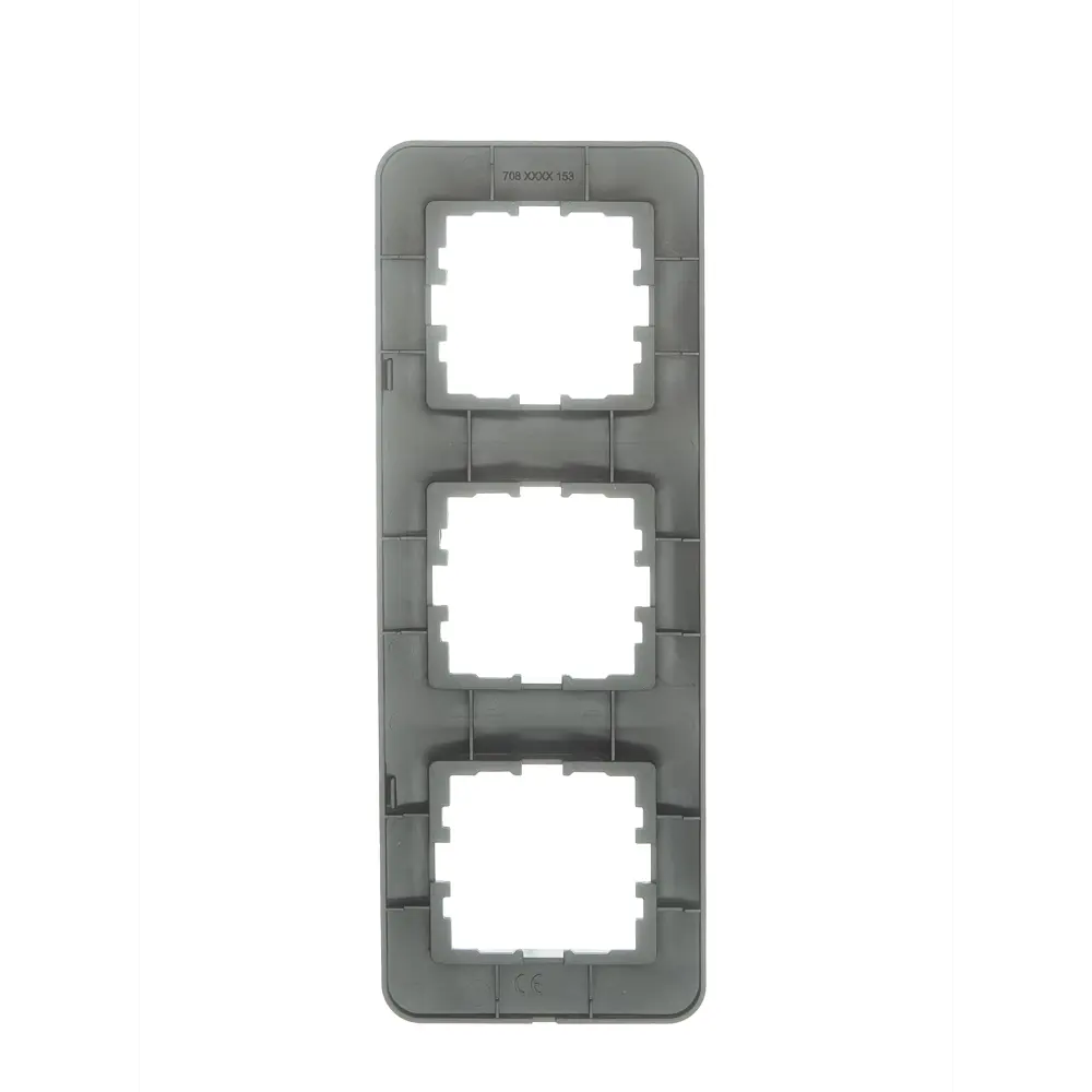 Рамка для розеток и выключателей Lezard Asti 3 поста вертикальная цвет платина STLM-2185981 - Вид №2