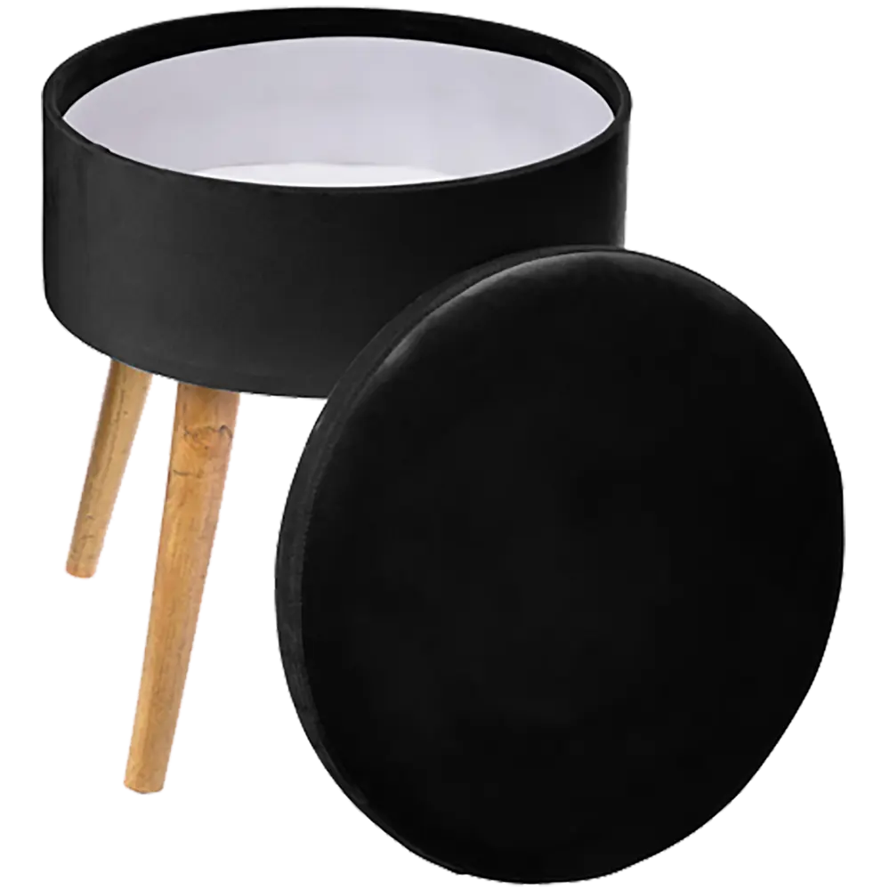 Табурет с мягкой обивкой «TESS» цвет черный Atmosphera STLM-2210671 - Вид №1