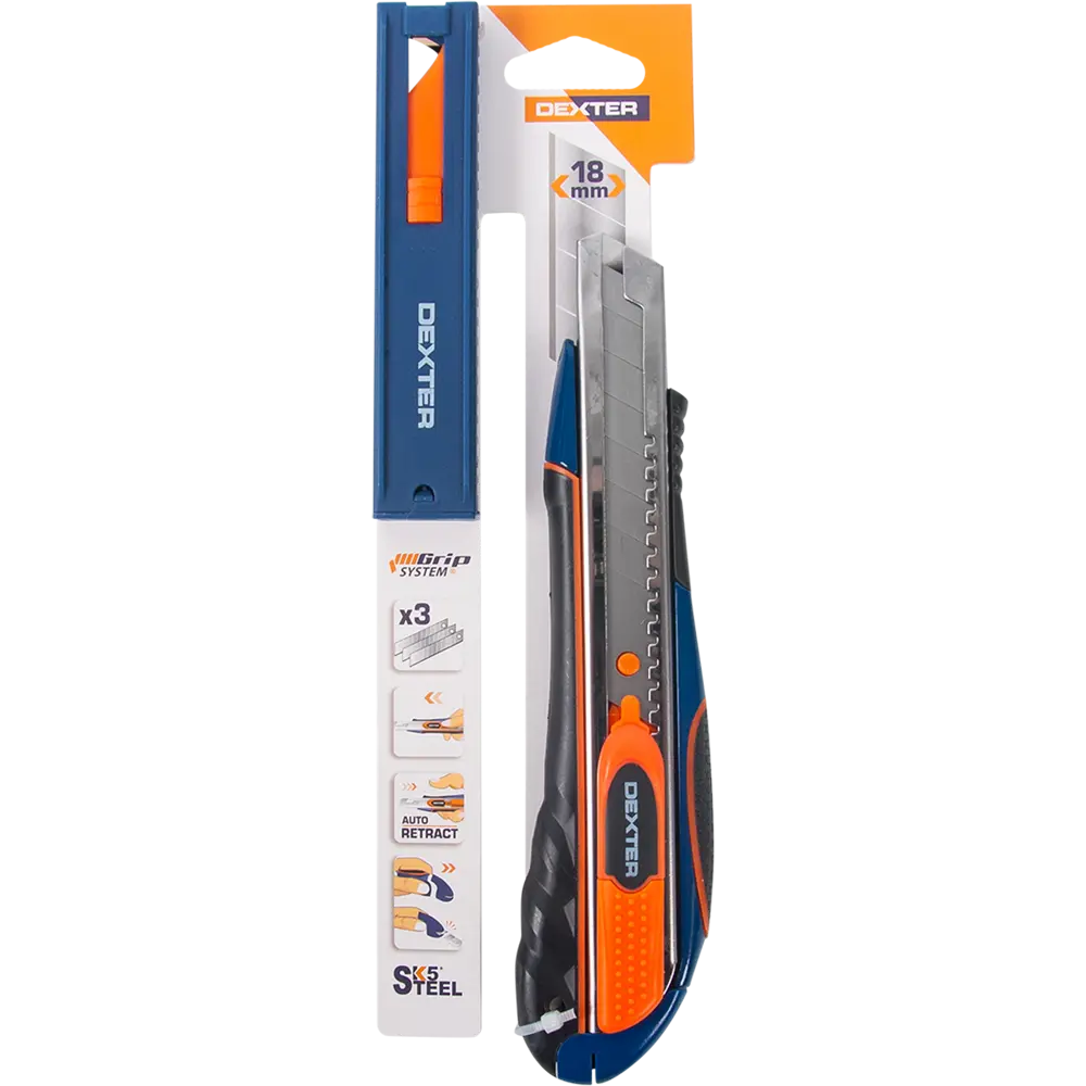 Нож Dexter 18 мм, прорезиненная ручка STLM-2183480 - Вид №1