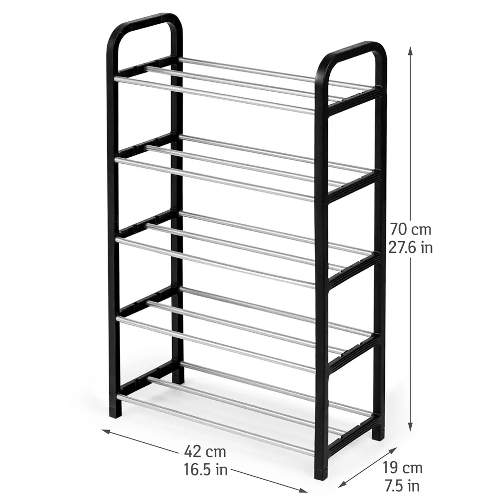Обувница Artmoon Labrador 42x19x79.5 см пластик/сталь цвет черный 5 полок STLM-2134269 - Вид №2