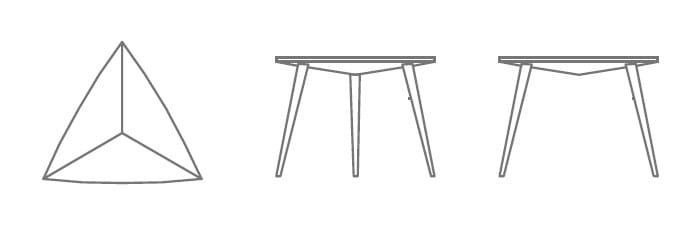 Треугольный обеденный стол из массива дерева HOOKL und STOOL Stealth ARCH-00028820 - Вид №6