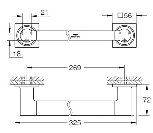 Металлическая фиксированная ручка для ванной комнаты Grohe Allure New ARCH-00103370 - Вид №4
