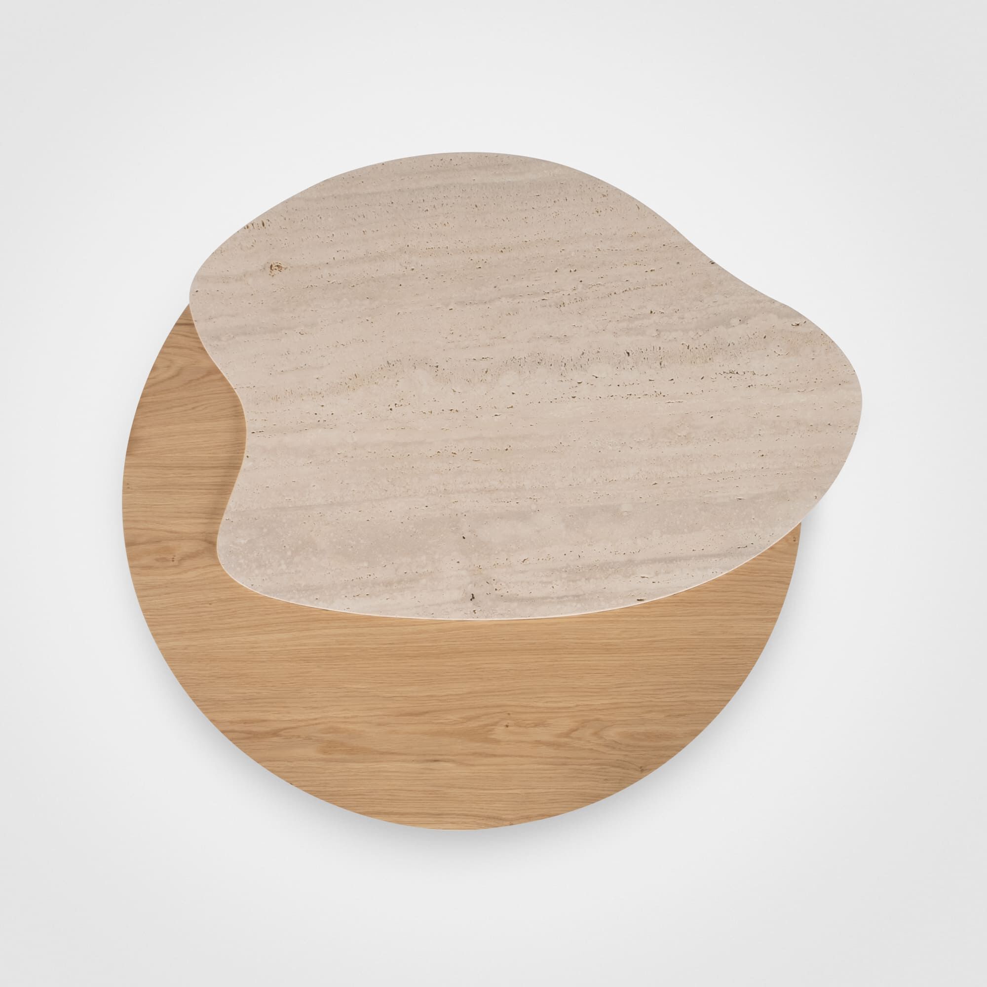 Журнальный столик из травертина и дуба Greenapple Bordeira ARCH-00100779 - Вид №3