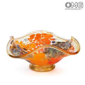 3434 ORIGINALMURANOGLASS Вазочка Оранжевый колокольчик - муранское стекло OMG 22 см