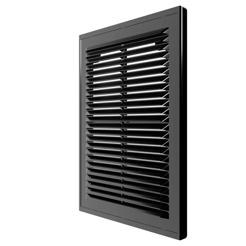 Вентиляционная решетка с сеткой Era Р 185x255 мм пластик цвет черный STLM-2081041