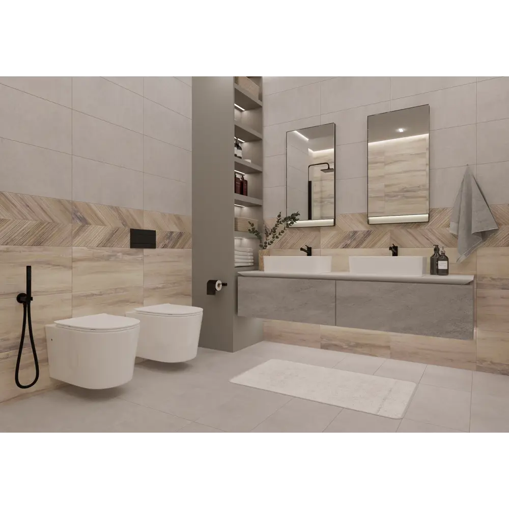 Керамин Студио: настенная плитка под бетон 60x30 см для стильного интерьера 88923930 STLM-1448408 - Вид №6