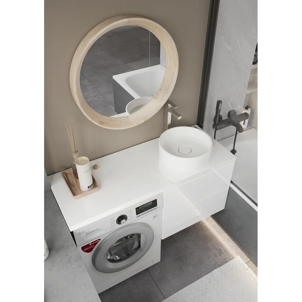 Столешница для ванной Scandi SC-60B 60x4x47 см, искусственный камень, цвет белый 89139407 STLM-2203175 Santreyd - Вид №4