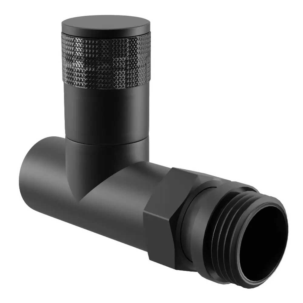 Набор вентилей для радиатора Royal Thermo Piano 1/2" прямой цвет черный STLM-2114953 - Вид №1