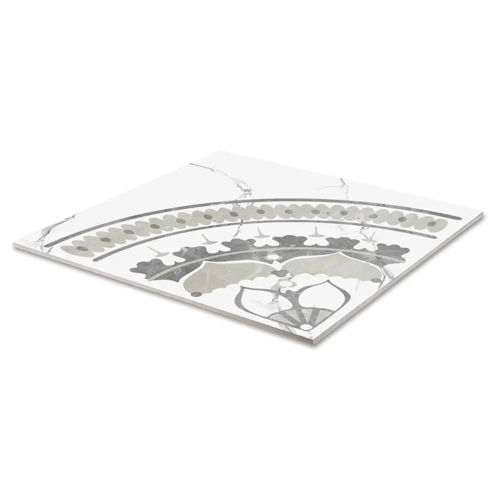 Декор Grasaro Softmarble 60x60 см глазурованный керамогранит лаппатированный цвет белый STLM-2088546 - Вид №2