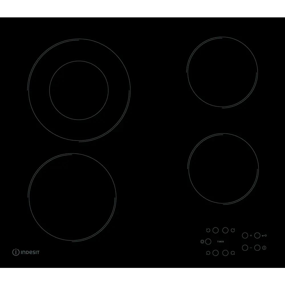 Электрическая варочная поверхность Indesit Hi-light IR260 60 см 4 конфорки цвет чёрный STLM-2036726 - Вид №1