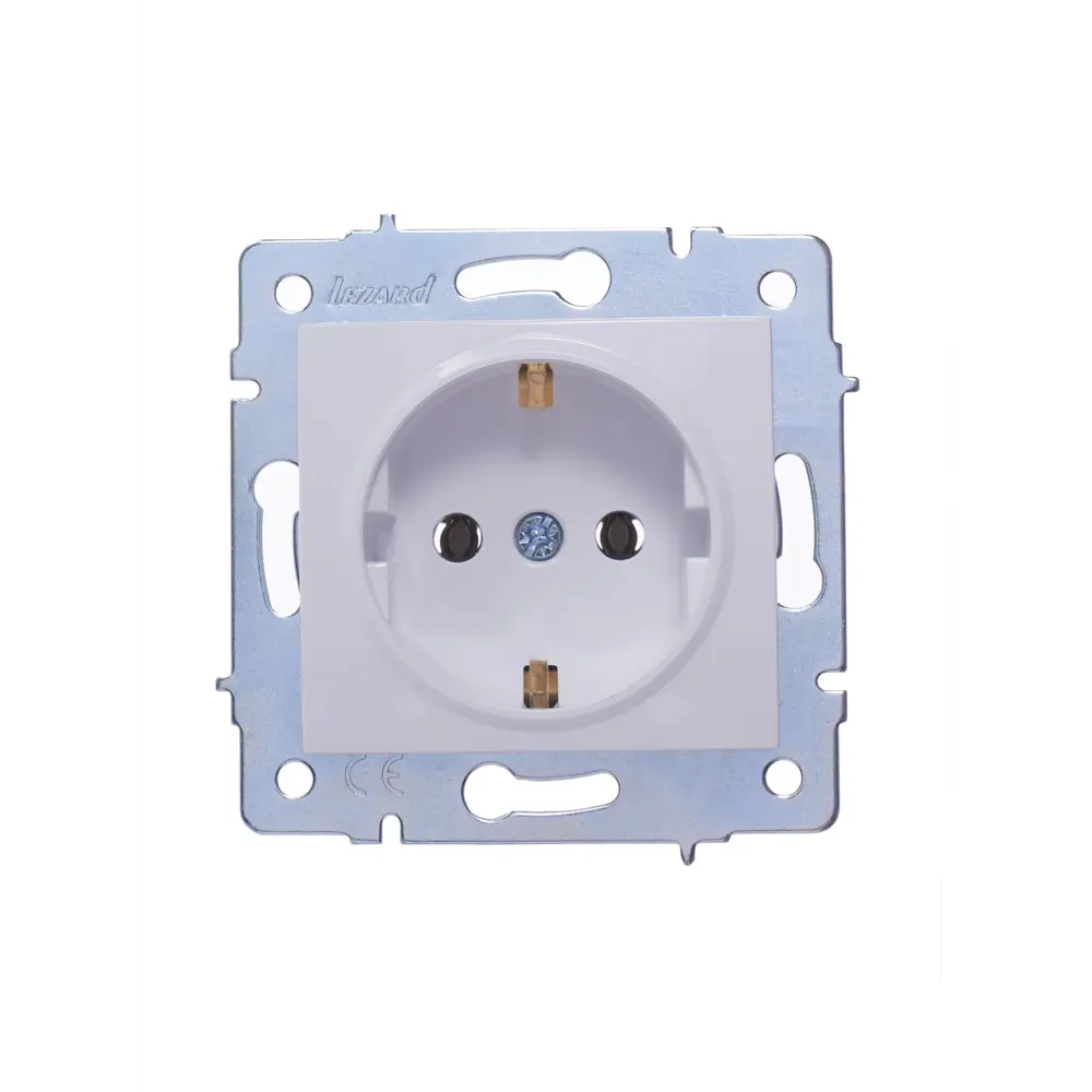 Розетка Lezard Karina с заземлением цвет белый STLM-2125597