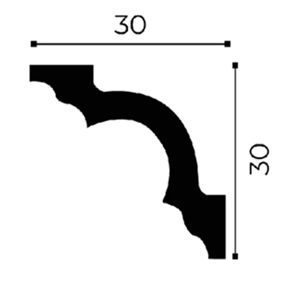 Плинтус потолочный полистирол NMC LX-40 белый 2000x30x30 мм STLM-2094605 - Вид №1