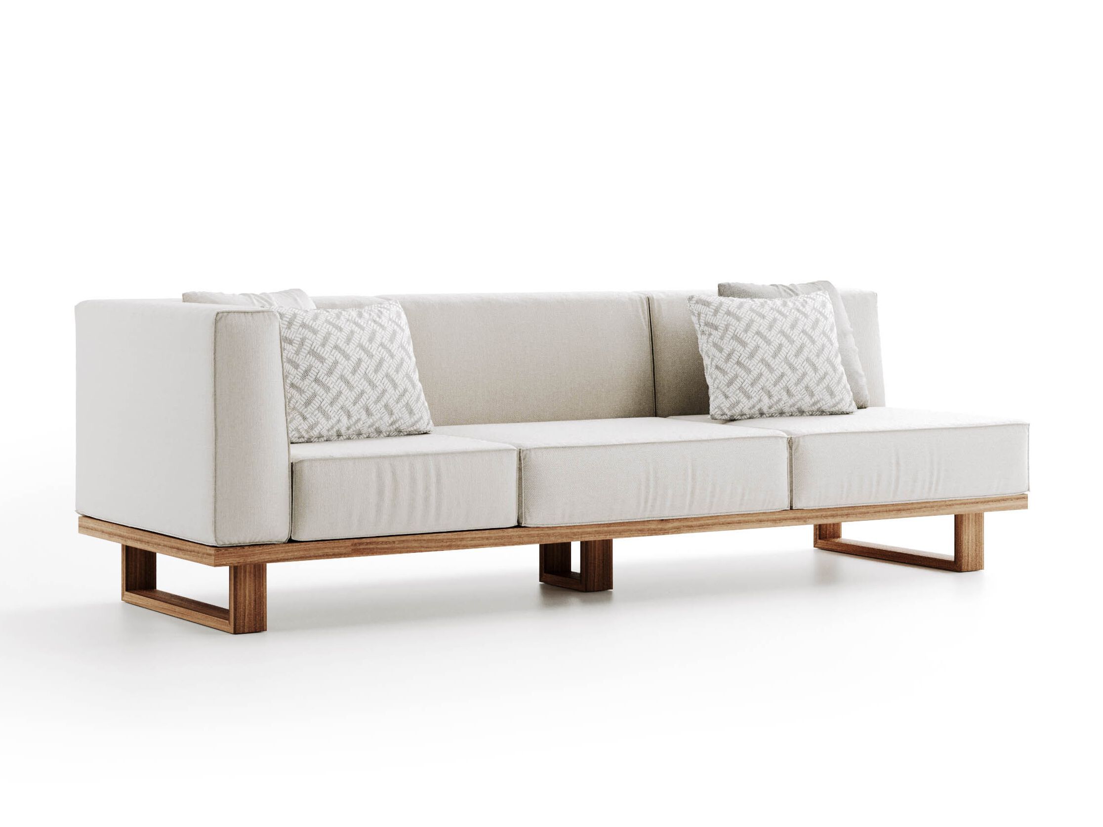 3-местный садовый диван из тикового дерева и ткани Atmosphera 9.Zero ARCH-00055137