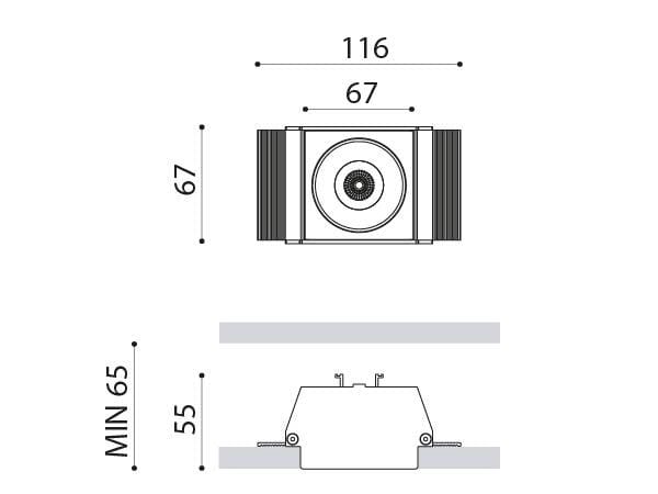 Алюминиевый светодиодный утопленный квадратный прожектор Arkoslight Black Foster ARCH-00124655 - Вид №2