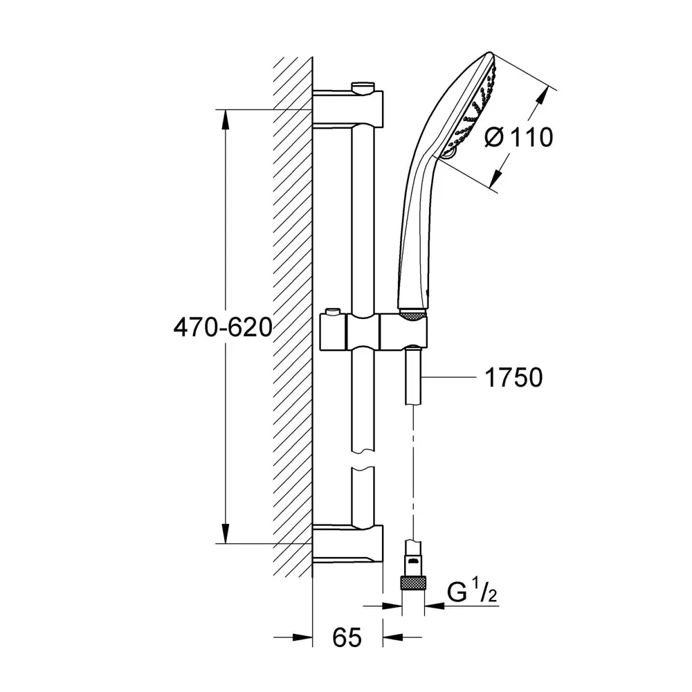 Комплект душевой Grohe Vitalio Joy 3 режима цвет хром STLM-2179468 - Вид №4
