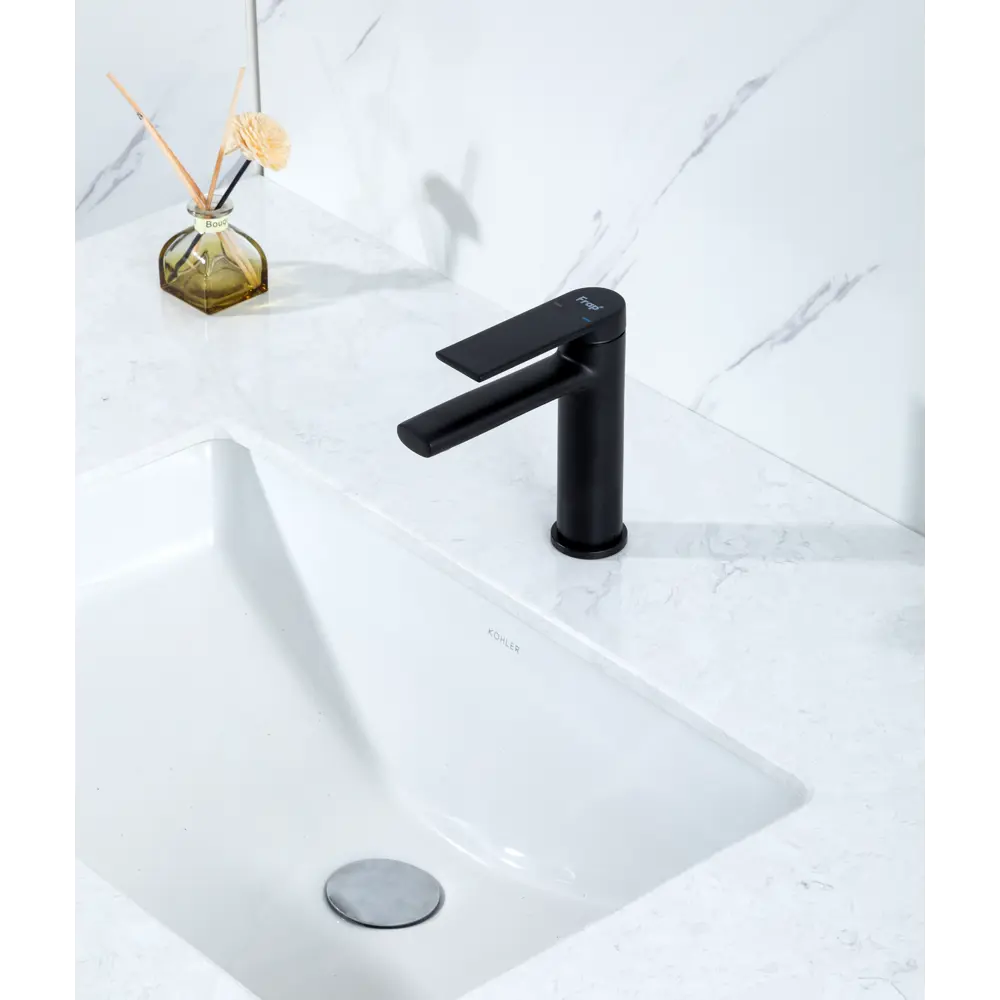 Смеситель FRAP Arne для раковины с коротким изливом, черный матовый 89370458 STLM-1352859 - Вид №7