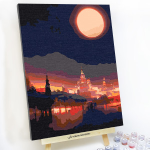 90718984 Картина по номерам Волшебная Ночь в Москве 30х40 см STLM-0353327 RED PANDA