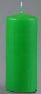 079308 Свеча пеньковая 5 х 11.5 см 181 г зеленая Омский Свечной
