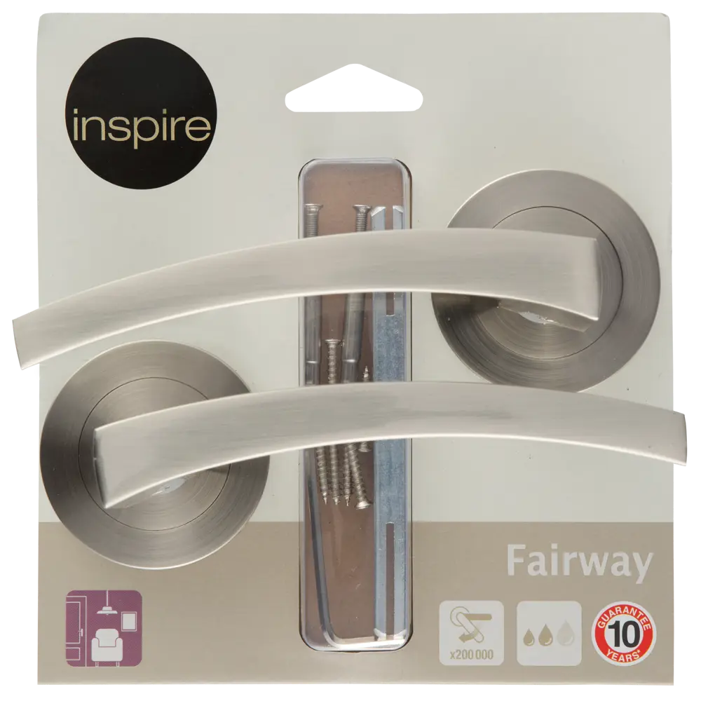 Дверные ручки Inspire Fairway алюминий без запирания цвет никель STLM-2022028 - Вид №3