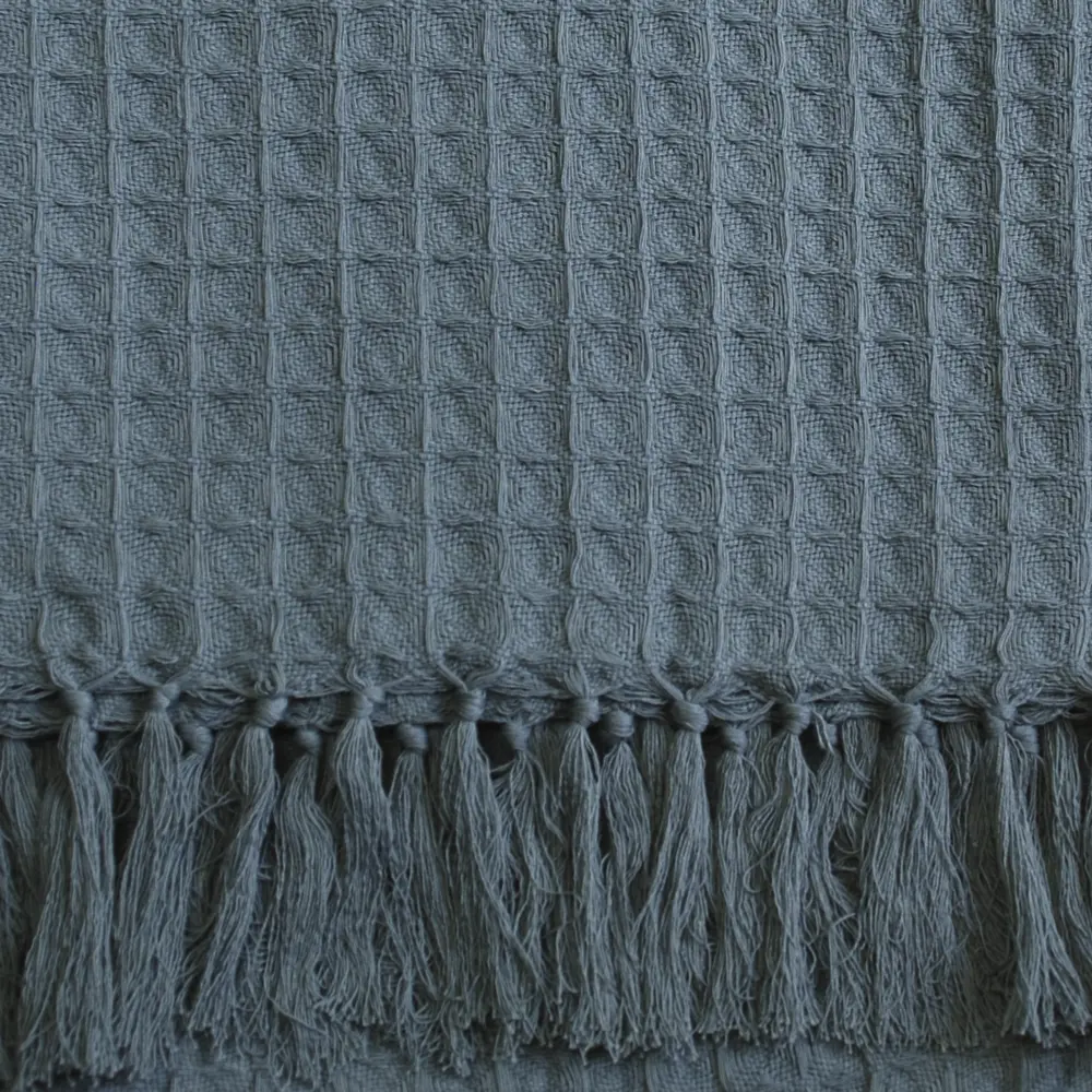 Плед Perrine 130x170 см хлопок цвет синий INSPIRE STLM-2115177 - Вид №2