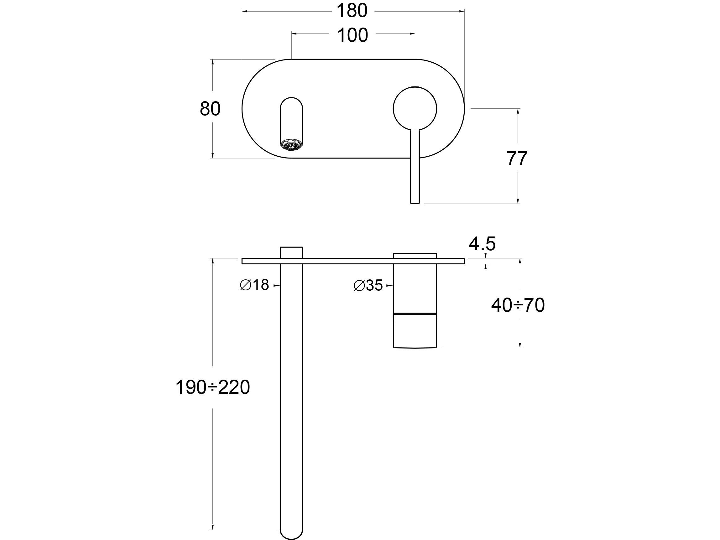 Настенный однорычажный смеситель для раковины GUGLIELMI RUBINETTERIE Sprint ARCH-00084531 - Вид №1