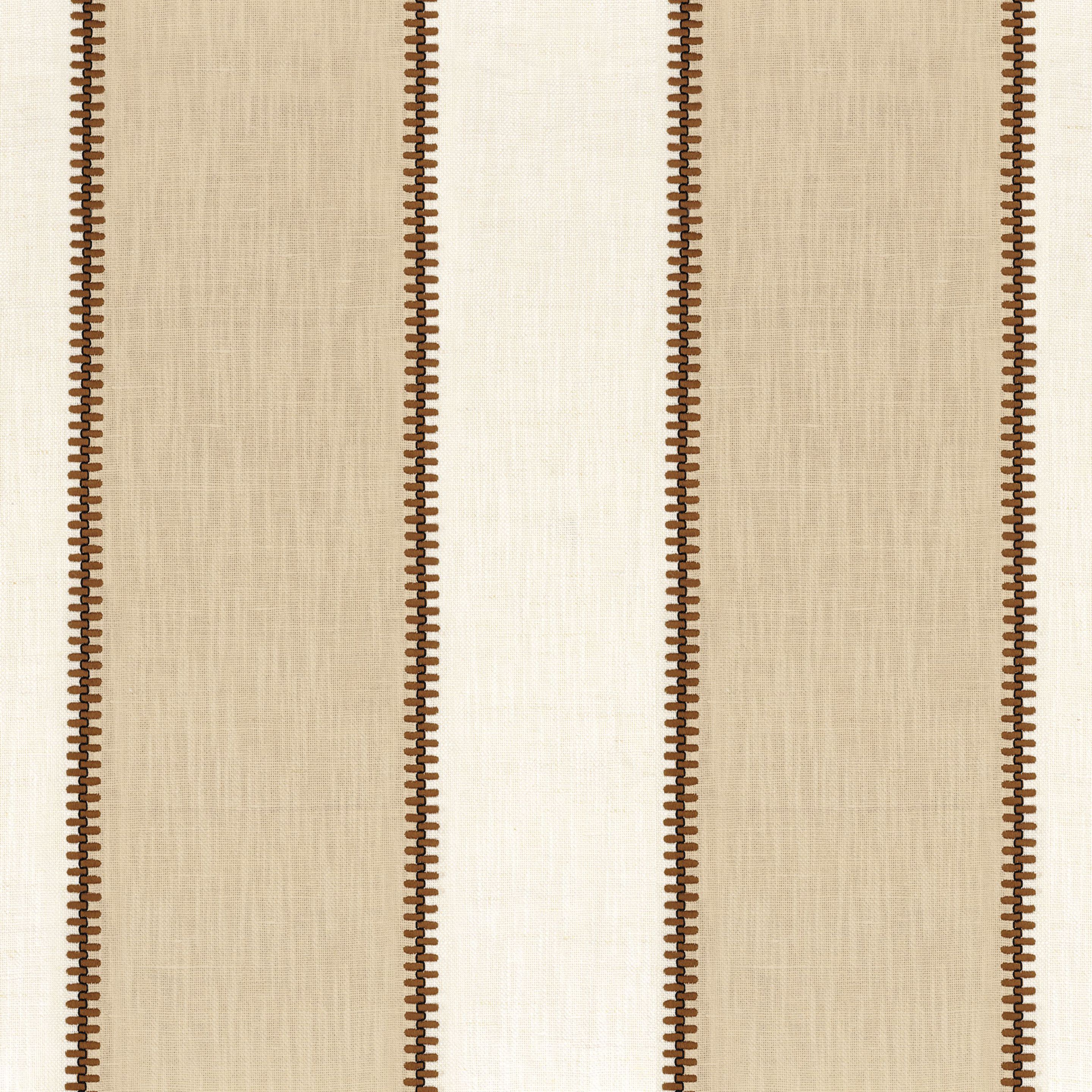 Льняная и хлопковая вышитая полосатая ткань Casamance Linefolia ARCH-00098207 - Вид №3