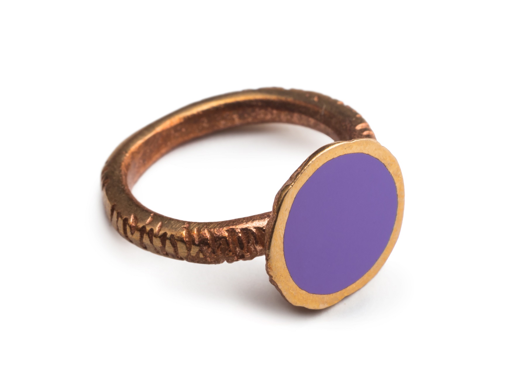 EB124 Кольцо, фиолетовый, бронза, эмаль ELENA BERTELLOTTI Santreyd 