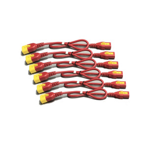 AP8706S-WWX340 Комплект кабелей питания (6 шт.), с фиксаторами, C13 – C14, длина 1,8м, красный Schneider Electric