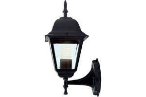 15154479 Садово-парковый светильник, четырехгранный на стену вверх 60W E27 230V, черный 4101 11014 FERON Классика