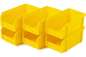 19472346 Пластиковый ящик 180х200х140мм, комплект 6 штук, V-1-К6-желтый СТЕЛЛА-ТЕХНИК