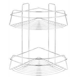 Полка двухъярусная угловая 22х22х37.5 см цвет хром