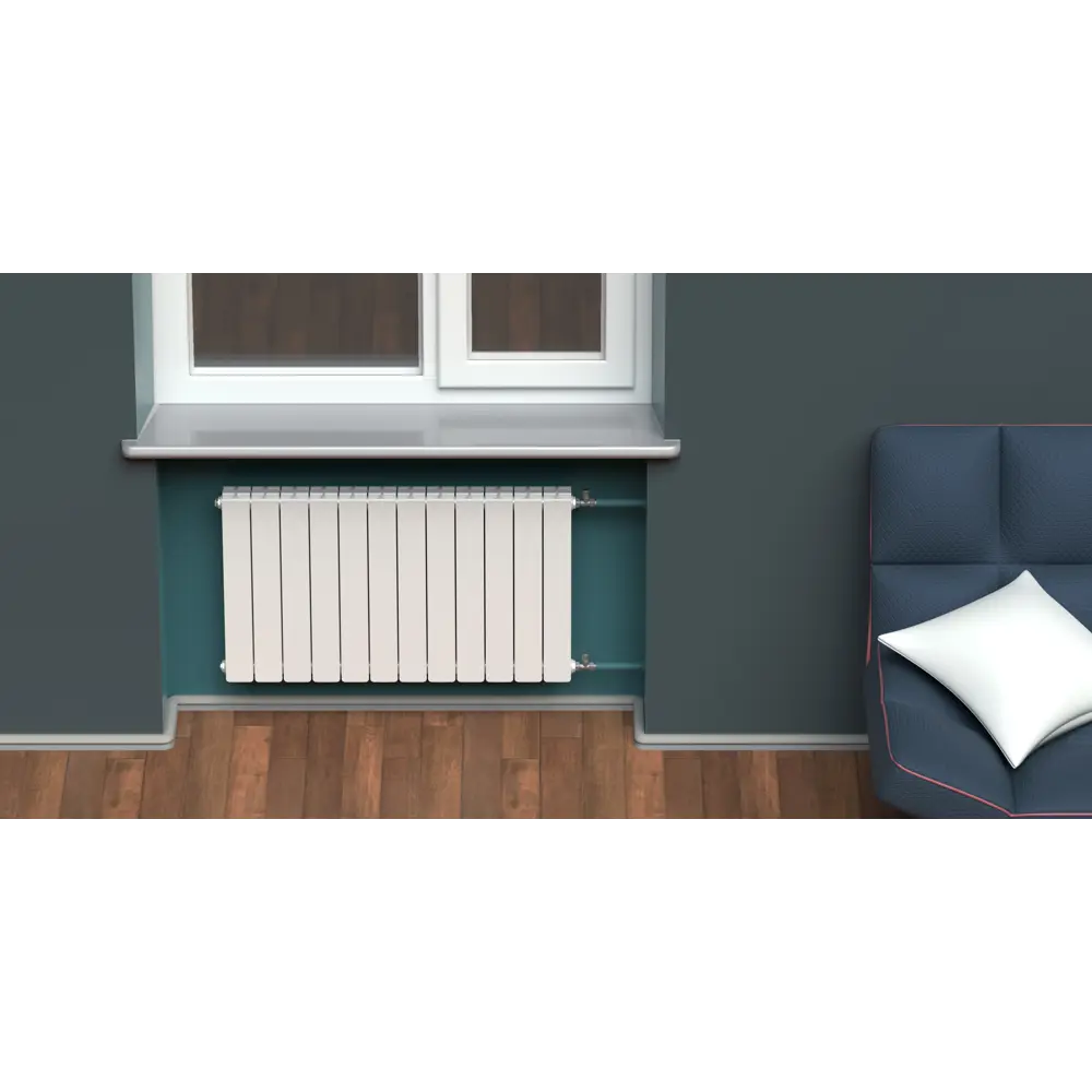 Радиатор секционный Rifar Flip 500/75 12 секций боковое подключение биметалл белый STLM-2141446 - Вид №5