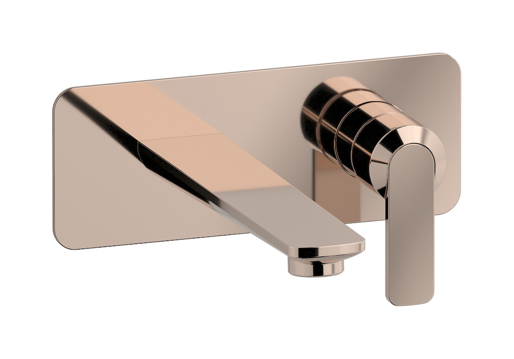 Встроенный в стену смеситель для раковины на 2 отверстия в комплекте с донным клапаном WE ARE IB c6206rs Rose Gold C-67