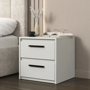 Тумба прикроватная Лион 2 ящика 45x44.5x41.6 см ЛДСП цвет белый