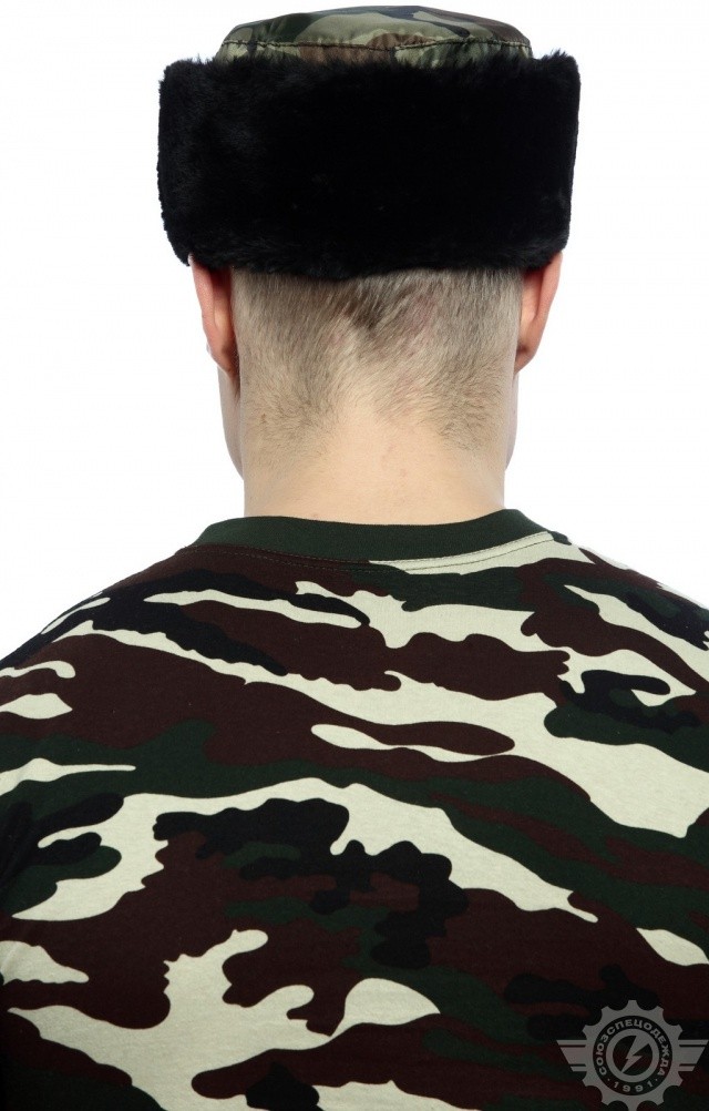 61456 Кепи "Охранник" зимняя камуфляж зеленая  Головные уборы  размер 58 Спецодежда  - Вид №3