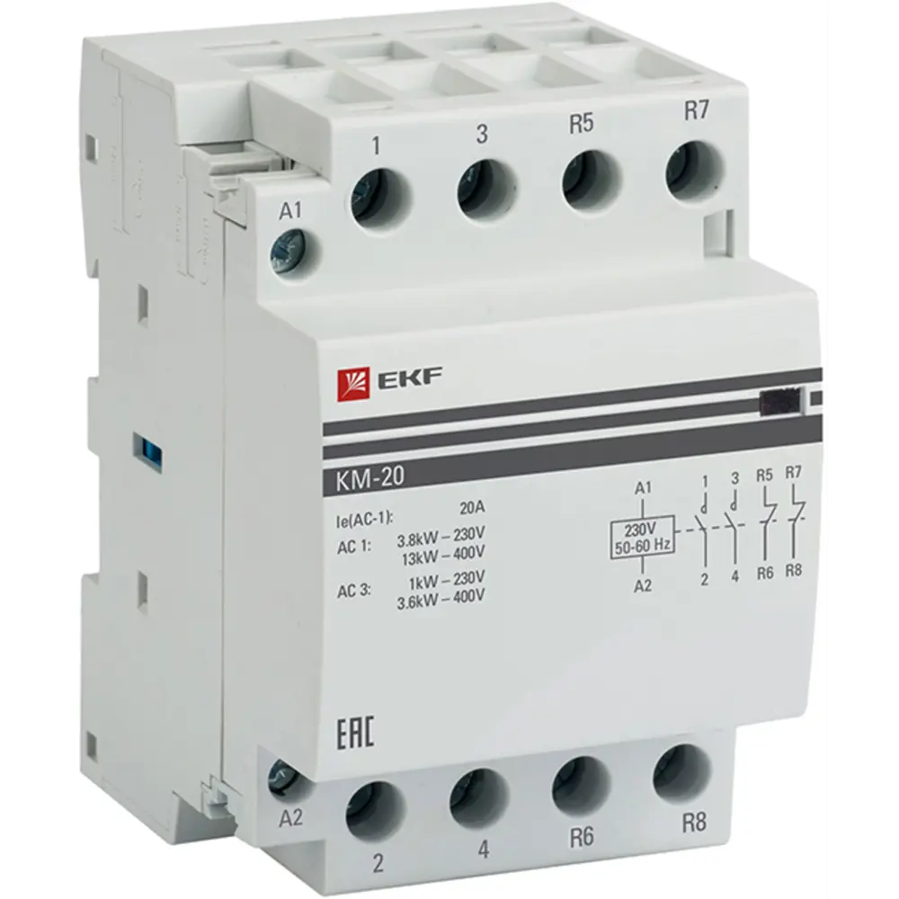 Контактор EKF КМ 2NC для управления мощными нагрузками 84579919 STLM-0052267