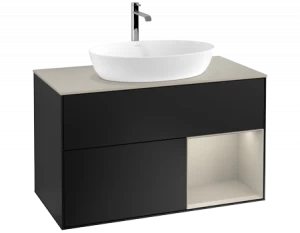 Villeroy&Boch Тумба под раковину Прямоугольная версия F783HHPD Finion Black Matt Lacquer