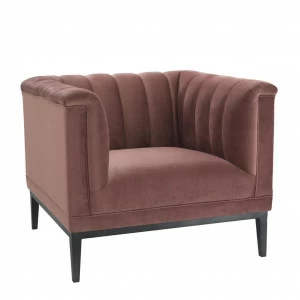 Кресло мягкое с металлическими ножками темно-розовое Raffles EICHHOLTZ ДИЗАЙНЕРСКИЕ 00-3878975 Розовый