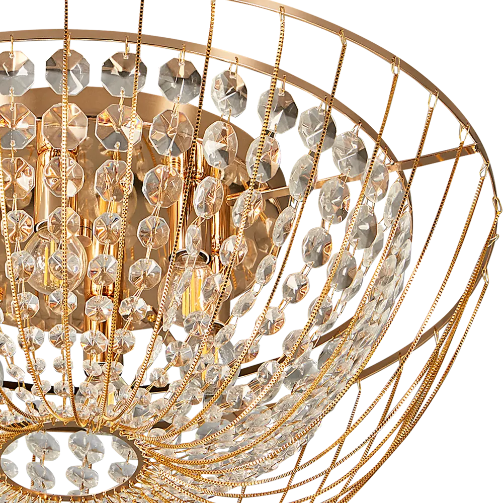 Люстра Freya Crystal Pava: золотая неоклассика с хрустальными подвесами 89398567 STLM-1571415 - Вид №6