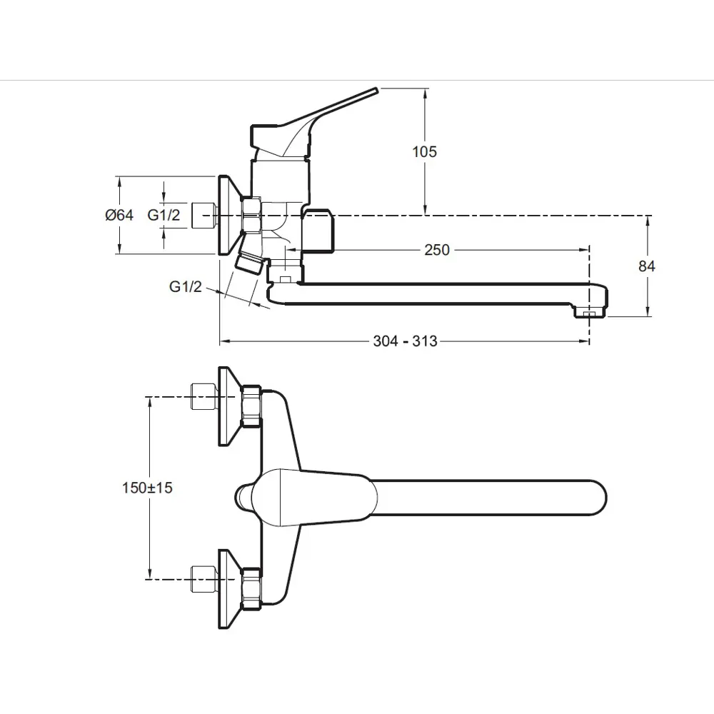 Смеситель для ванны Jacob Delafon Brive однорычажный цвет хром STLM-2181954 - Вид №7