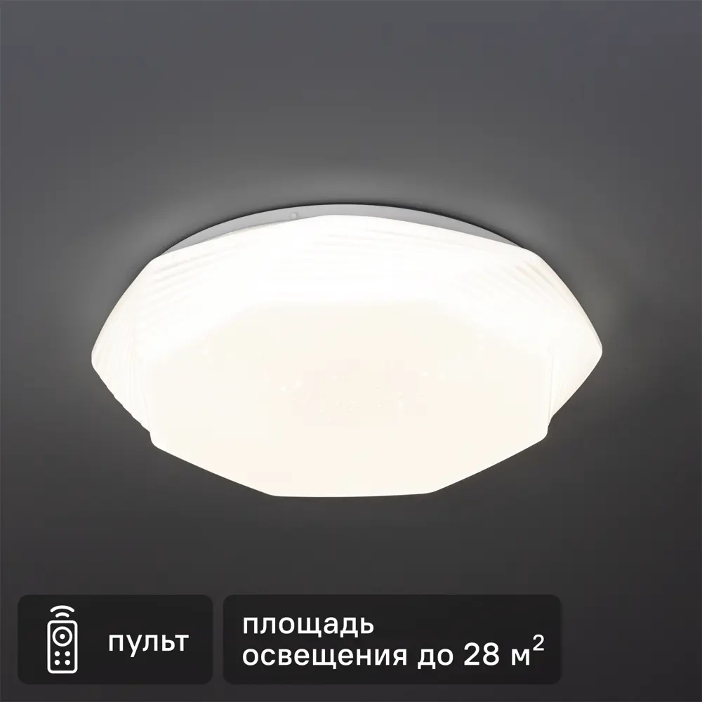 Светильник настенно-потолочный светодиодный диммируемый Ritter Mira 52211 9 с д/у 72 Вт 28 м² 2700К-6500К цвет белый STLM-2177717