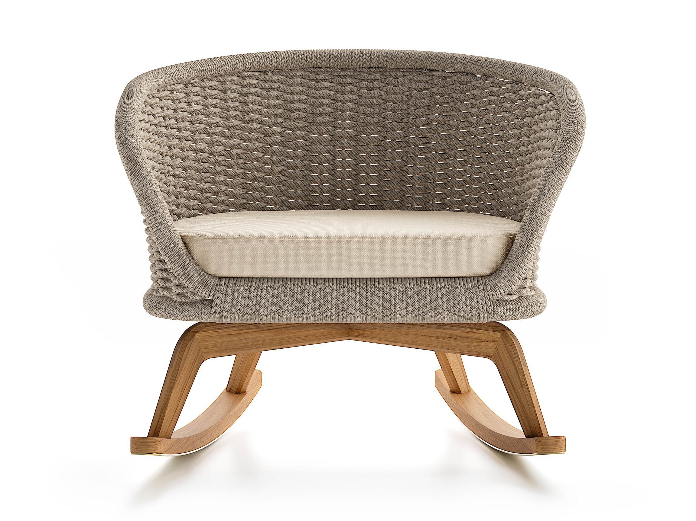 Кресло-качалка из тикового дерева и акриловой ткани Atmosphera Ludo ARCH-00051685 - Вид №3