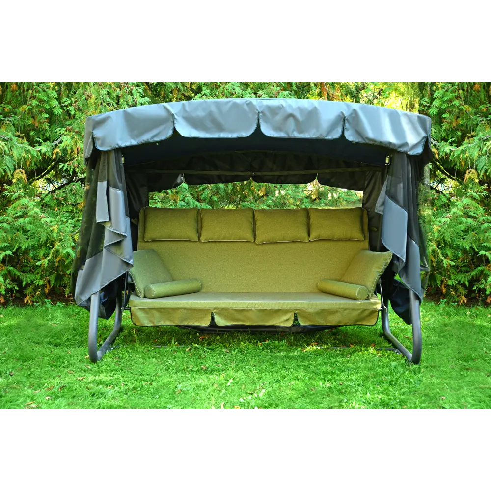 Качели садовые BEGINIA Olkhon 4-х местные до 320 кг металл зеленый STLM-2127432 - Вид №3