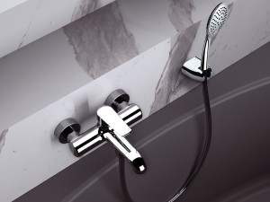 Латунная однорычажная настенная ванна