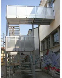 ALUSCALAE Лестница пожарная алюминиевая на самонесущей конструкции