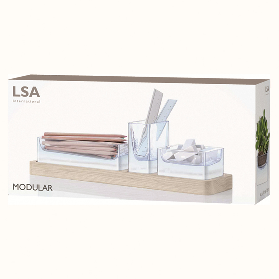 G1385-00-301 Набор из 3 контейнеров и подставки modular 41 см LSA International  - Вид №6