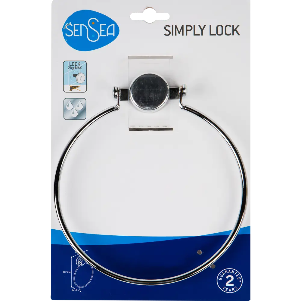 Полотенцедержатель подвесной с присоской Sensea «Simply Lock», цвет хром STLM-2047224 - Вид №4