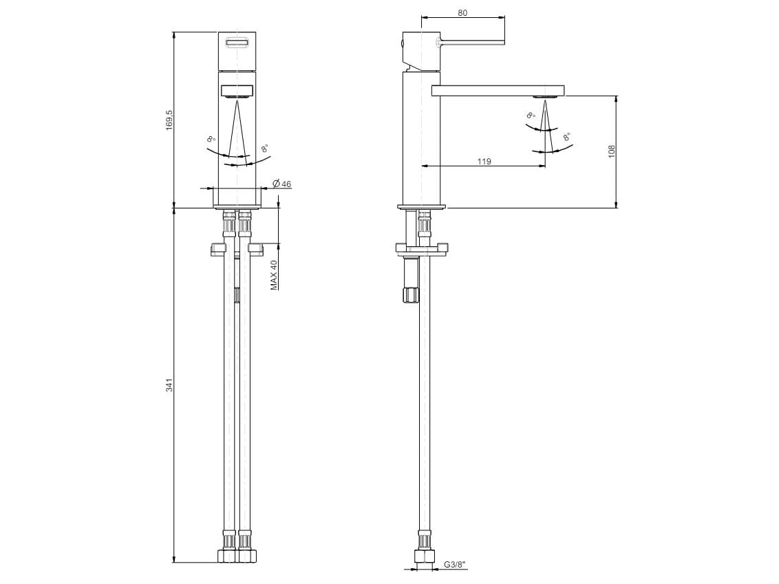 Смеситель для раковины без слива Rubinetterie Frattini ARCH-00029154 - Вид №2