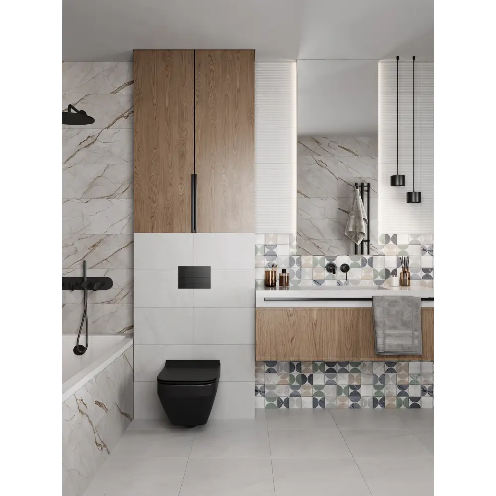 Gracia Ceramica Time 01 - Белая мраморная плитка 25x60 см для элегантных интерьеров 89416682 STLM-1578067 - Вид №3