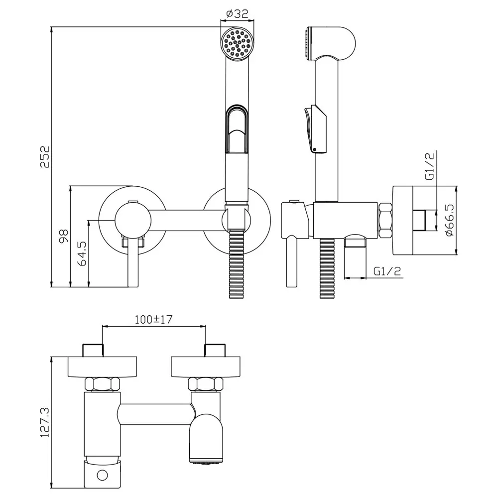 Смеситель Rossinka Silvermix LRX25-52 с гигиеническим душем цвет хром STLM-2122610 - Вид №3